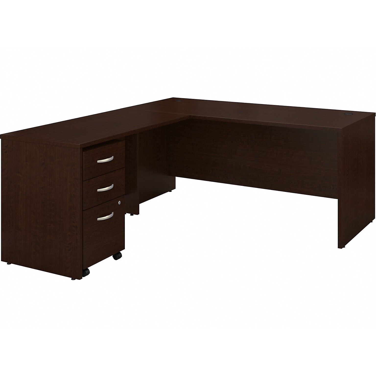 Bush Business Furniture Westfield 66W L Shaped Desk with Return and Mobile File Cabinet, Mocha Cherry (SRC083MRSU)