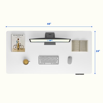 FlexiSpot E7COMMERCIAL 48''W Electric Height Adjustable Standing Desk, White (E7WCOM4824-W)