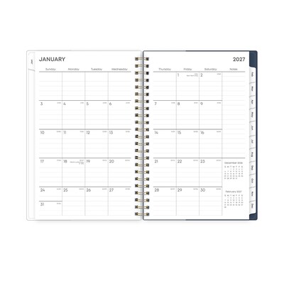 2027 Blue Sky Ashlyn 5" x 8" Calendar Year Weekly & Monthly Standard Planner, Plastic Cover, Navy (143958-27)