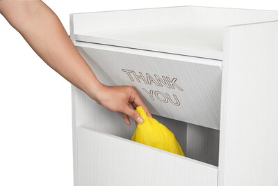 Alpine Industries Wood Trash Can, 40 Gallon, White (476-WHI)