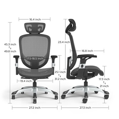 Quill Brand® Hyken Mesh Task Chair, Black (23481-CC)