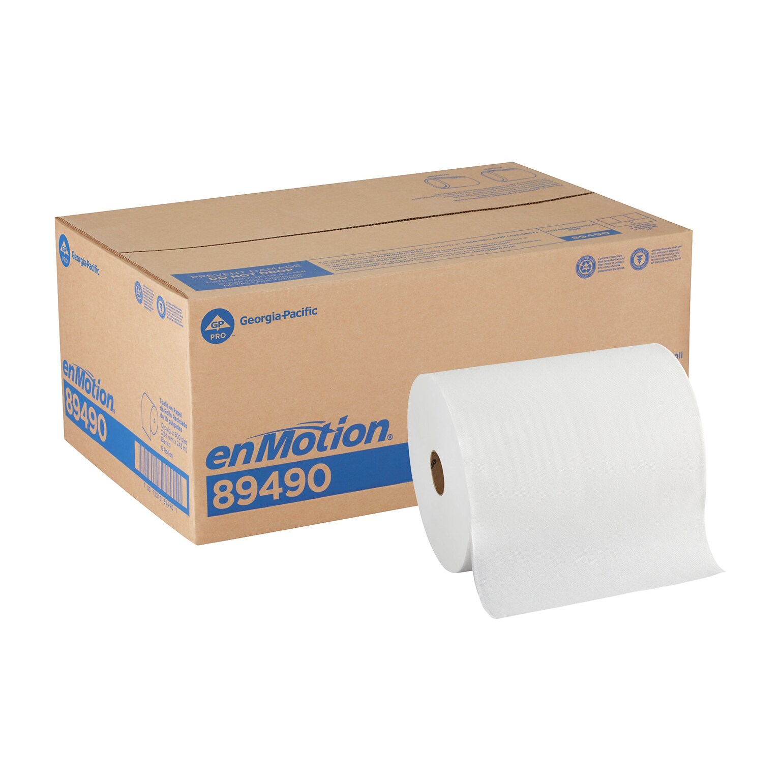 enMotion Hardwound Paper Towels, 1-ply, 800 ft./Roll, 6 Rolls/Carton (89490)