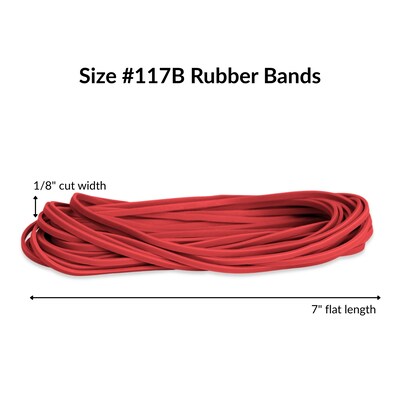 Alliance Big Bands Multi-Purpose #117B Rubber Bands, 7" x 1/8", Red, 12/Pack (00700)