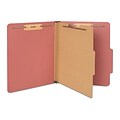 Staples 60% Recycled Pressboard Classification Folder, 1-Divider, 1.75 Expansion, Letter Size, Brick Red, 20/Box