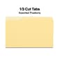 Quill Brand® File Folders, Assorted Tabs, 1/3-Cut, Legal, Yellow, 100/Box (741013YW)