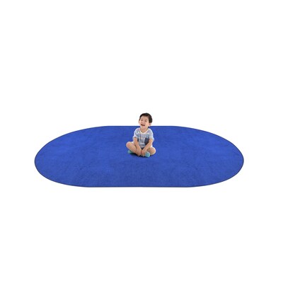 Joy Carpets Endurance Polyester 6' x 9' Oval Machine Tufted Rug, Royal Blue (80QQ-06)