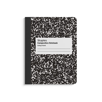 Staples Mini Composition Notebook, 3.25 x 4.5, College Ruled, 80 Sheets, Assorted Colors, 2/Pack (