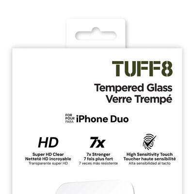 TUFF8 Tempered Glass Screen Protector for iPhone 18 Duo, 5/Pack (KITLIBTGIP1805)