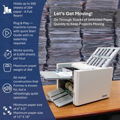 Formax FD 324 Automatic Desktop Paper & Letter Folder, 500 Sheets