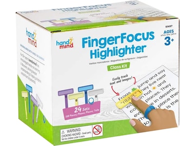 hand2mind FingerFocus Highlighters, Assorted Colors, 24/Set (91497)