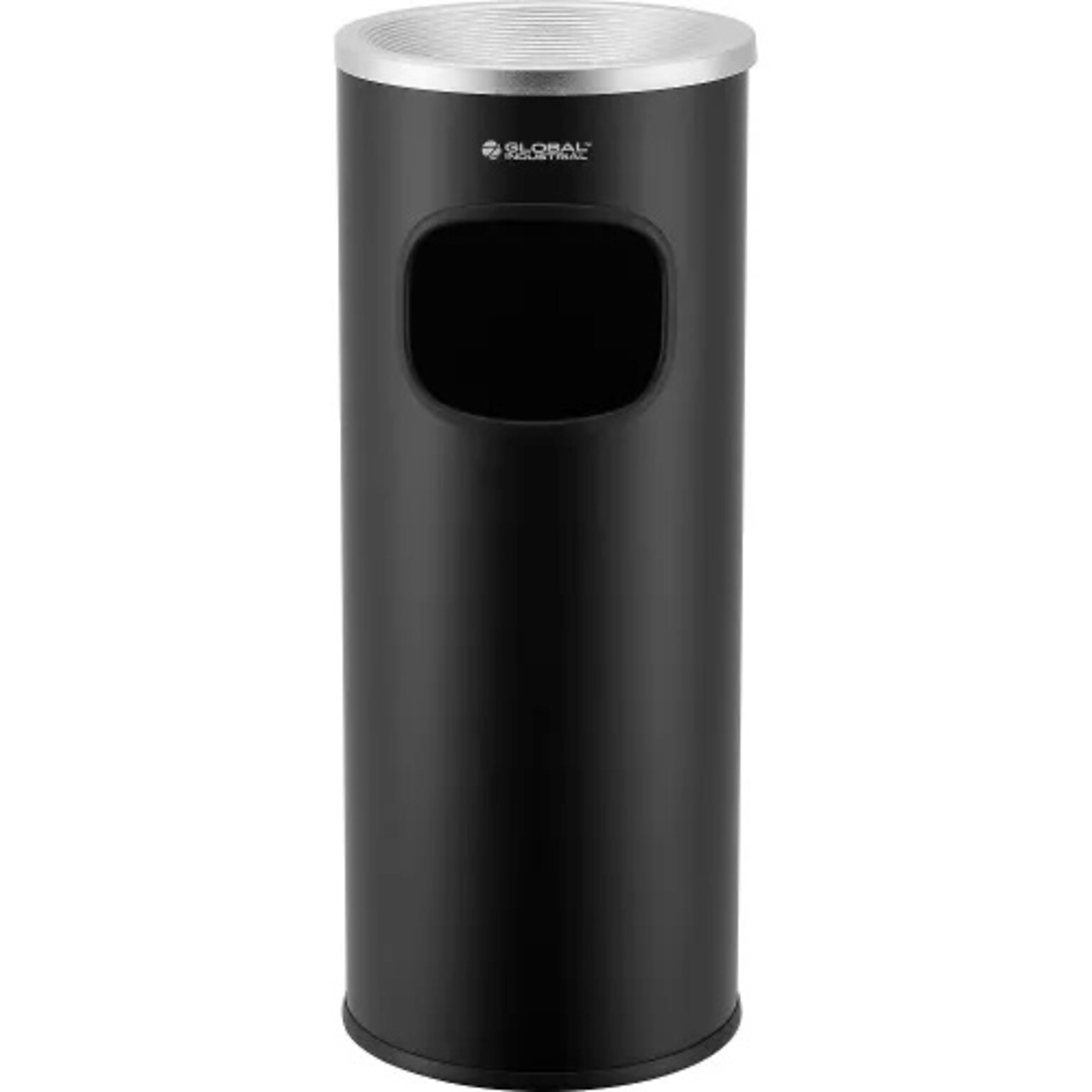 Global Industrial Steel Ashtray Trash Can, 3 Gallon, Black (615154)