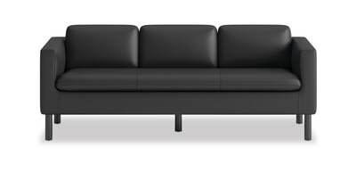 HON Parkwyn 77 Polyurethane Sofa, Black (HVLVL3.BLK01)