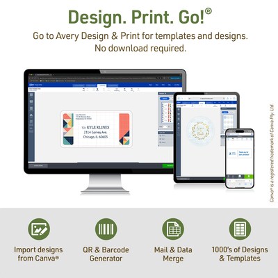 Avery EcoFriendly Shipping Labels, Matte White, 5-1/2" x 8-1/2", Laser/Inkjet, 2 Labels/Sheet, 20 Labels Total (48808)