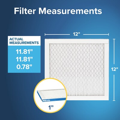 Filtrete High Performance 12" x 12" x 1" Pleated Air Filter, MERV 13, 4/Carton (UA10DC-4CA)