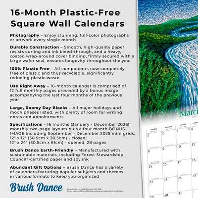 2026 Brush Dance Points of Light 12" x 12" Monthly Wall Calendar (9798330701360)