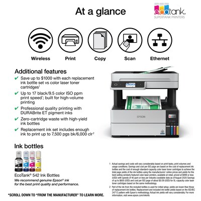 Epson EcoTank Pro 5150 Wireless Color Inkjet Printer, All-In-One Supertank, Print, Scan, Copy (9472546)