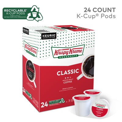 Krispy Kreme Classic Coffee Keurig® K-Cup® Pods, Medium Roast, 24/Box (06110)