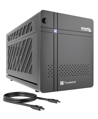 Plugable Thunderbolt 5 AI eGPU Enclosure & Dock: 80Gbps, 850W PSU Included,TAA Compliant -Windows 11, NVIDIA, AMD Cards