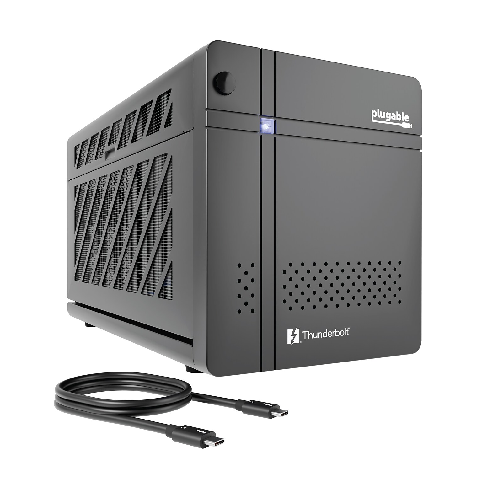 Plugable Thunderbolt 5 AI eGPU Enclosure & Dock: 80Gbps, 850W PSU Included,TAA Compliant -Windows 11, NVIDIA, AMD Cards