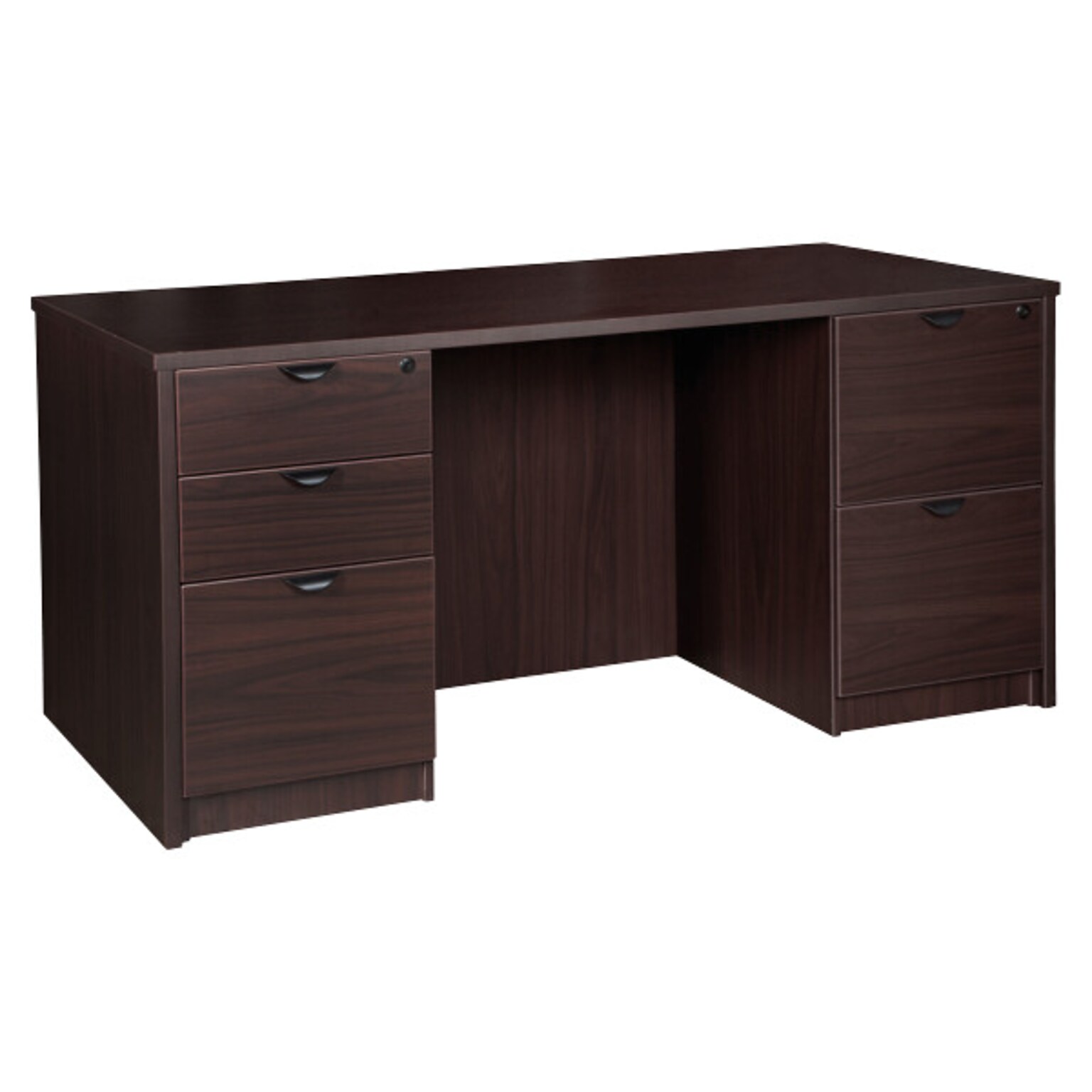 Lorell Prominence 2.0 Double-Pedestal Desk, 30D x 60W x 29H, Espresso (LLRPD3066DPES)