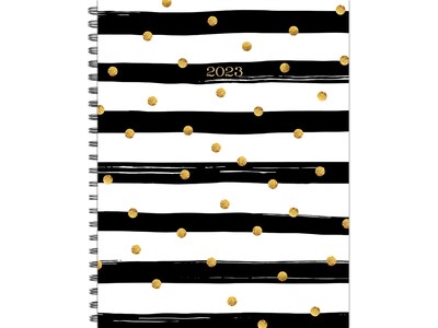 2023 Willow Creek Black and Gold Stripe 6.5 x 8.5 Weekly Planner, Multicolor (30912)