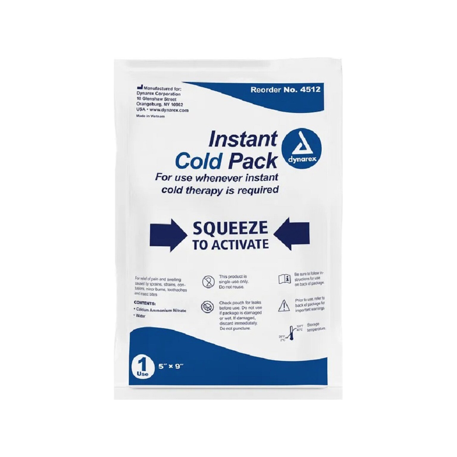 Dynarex All-Purpose Cold Pack, 5 x 9, 24/Carton (4512)