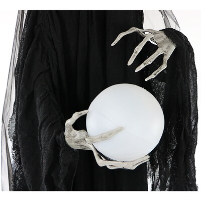Haunted Hill Farm Life-Size Poseable Phantom Witch with Crystal Ball (HHWITCH-2FL)