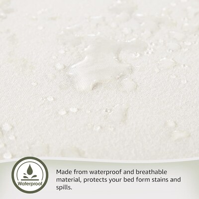 Whisper Organics Waterproof Pique Textured Mattress Protector, GOTS Certified Cotton, Full, White (WSOR-WMPTWF)