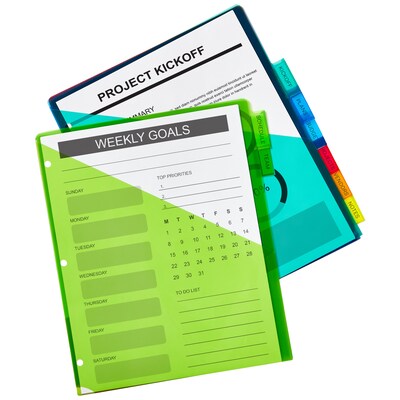 Avery Big Tab Insertable Plastic Dividers with Pockets, 8-Tab, Multicolor (11903)
