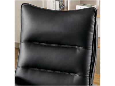 La-Z-Boy Jenkins Ergonomic Bonded Leather Executive Big & Tall Chair, 400 lb. Capacity, Black (60075-BLK)