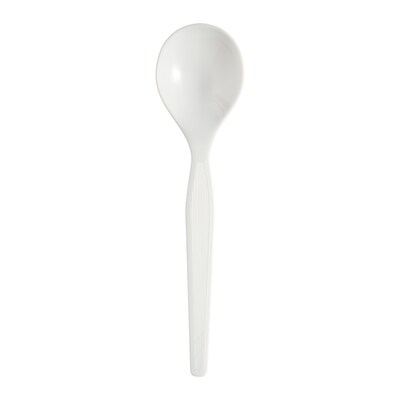 Dixie Heavy-Weight Polystyrene Plastic Soup Spoons by GP PRO, White, 1000/Carton (SH217)