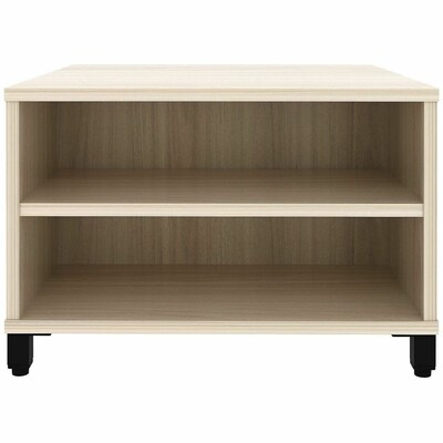 Lorell Modular 24W x 24D Laminate Square Reception Table with Storage, Modern Elm (LLR69205)