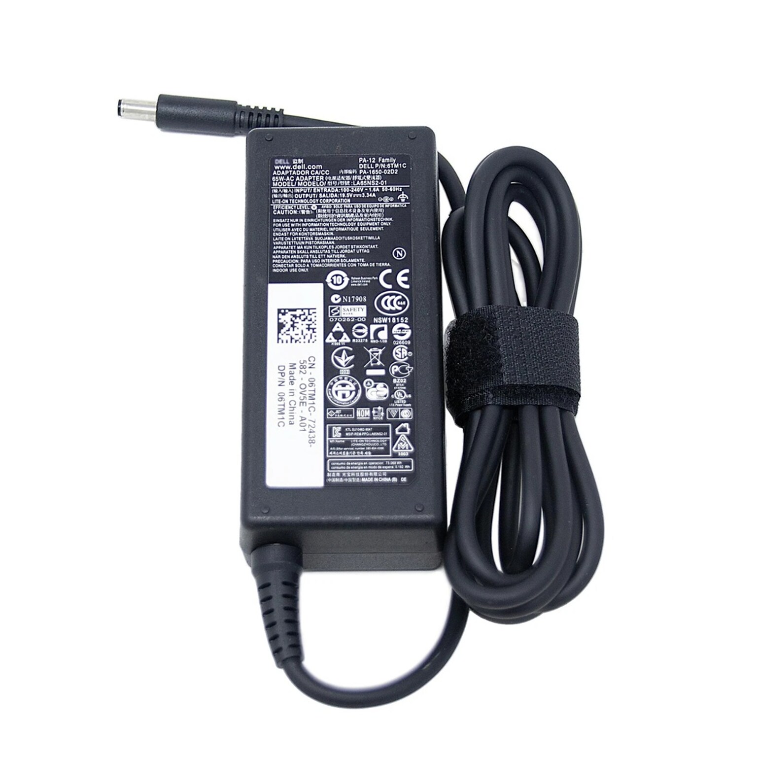 Dell 65W Laptop Adapter for Dell Latitude E-Series Laptop, Black (2D1TJ)