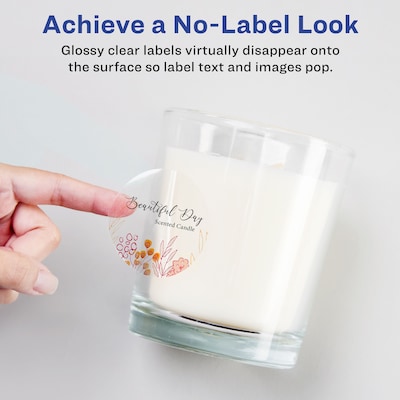 Avery Laser/Inkjet Round Multipurpose Labels, 1 Dia., Glossy Clear, 480 Labels/Pack (94500)