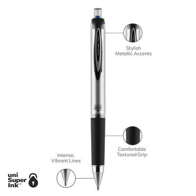uni-ball 207 Impact RT Gel-Ink Pen Refill, Bold Tip, Blue Ink, 2/Pack (65874PP)