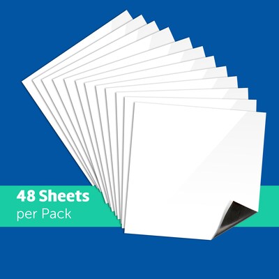 Flipside Products Dry Erase Stickables with Dry Erase Marker, White, 4" x 4", 12 Per Pack, 2 Packs (FLP93344)