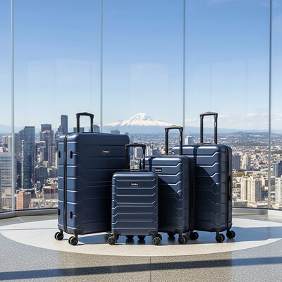 InUSA Trend 4-Piece Hardside Spinner Luggage Set, TSA Checkpoint Friendly, Blue (IUTRESMLXL-BLU)