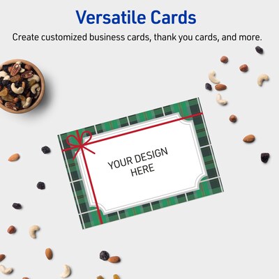 Avery Silver-Green Plaid Matte Blank Card, White, 20/Pack (S00-FJ5)