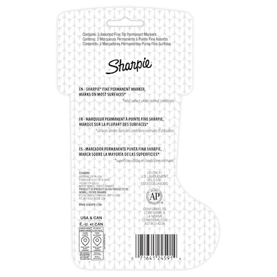 Sharpie Permanent Markers, Fine Point, Metallic, 3/Pack (2237104)