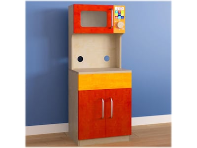 Flash Furniture Bright Beginnings Children's Kitchen Cabinet with Microwave (MK-ME10292-GG)