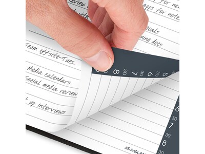 2025 AT-A-GLANCE My Day 5" x 8" Daily Appointment Book, Faux Leather Cover Black (70-207-05-25)