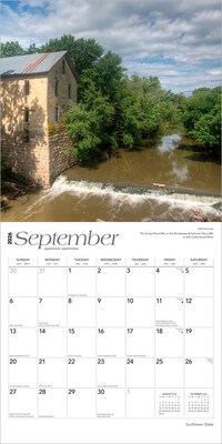 2026 BrownTrout Sunflower State Kansas Places 12" x 12" Monthly Wall Calendar (9798330705672)
