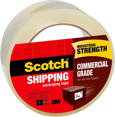 Scotch Commercial Grade Shipping Packing Tape, 1.88" x 54.6 yds., Clear (3750)