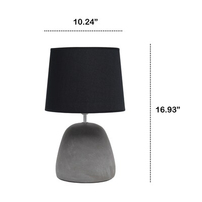 Creekwood Home Concrete 16.93" LED Table Lamp, Black (CWT-1009-BK)