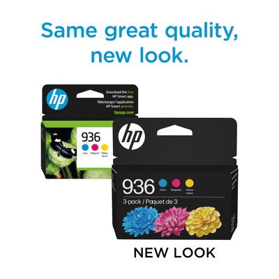 HP 936 Cyan/Magenta/Yellow Standard Yield Ink Cartridges, 3/Pack (6C3Z3LN)