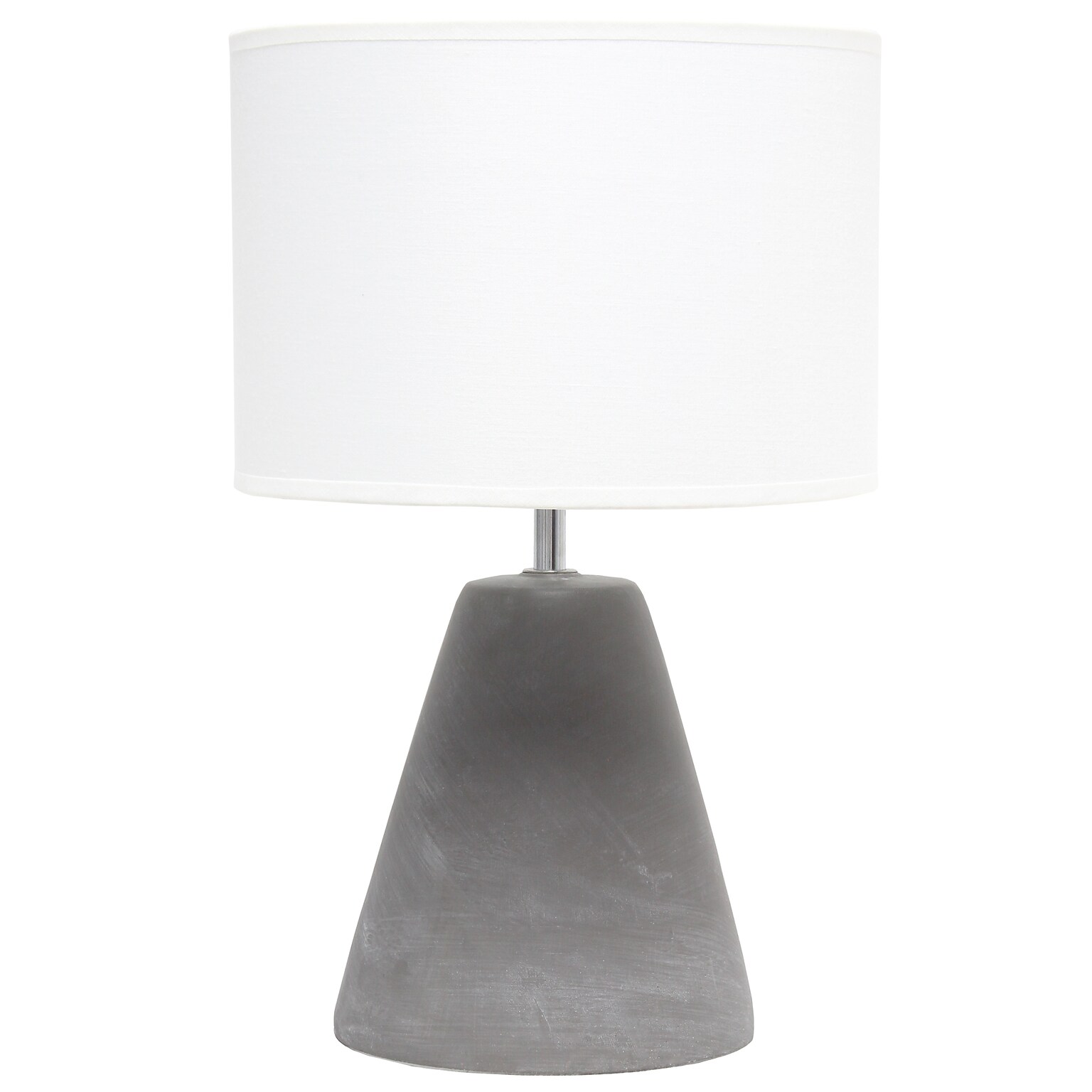 Simple Designs Pinnacle Concrete Table Lamp, White (LT2059-WHT)
