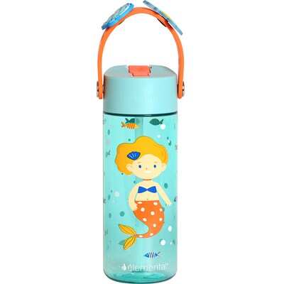 Elemental Splash Charm Plastic Water Bottle, 18 oz., Sunny Mermaid (EMLETR18SMM62C)