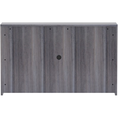 Lorell Essentials Series 60"W Stack-on Hutch with Doors, Weathered Charcoal (LLR69620)
