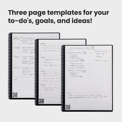 Rocketbook Fusion Reusable Notebook Planner Combo, 8.5" x 11", 42 Sheets, Black (EVRF-L-RC-A-FR)