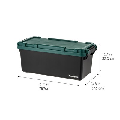 Iris Heavy Duty 60 Qt. Storage Bin with Latching Lid, Plastic, Black, 2/Pack (500334)